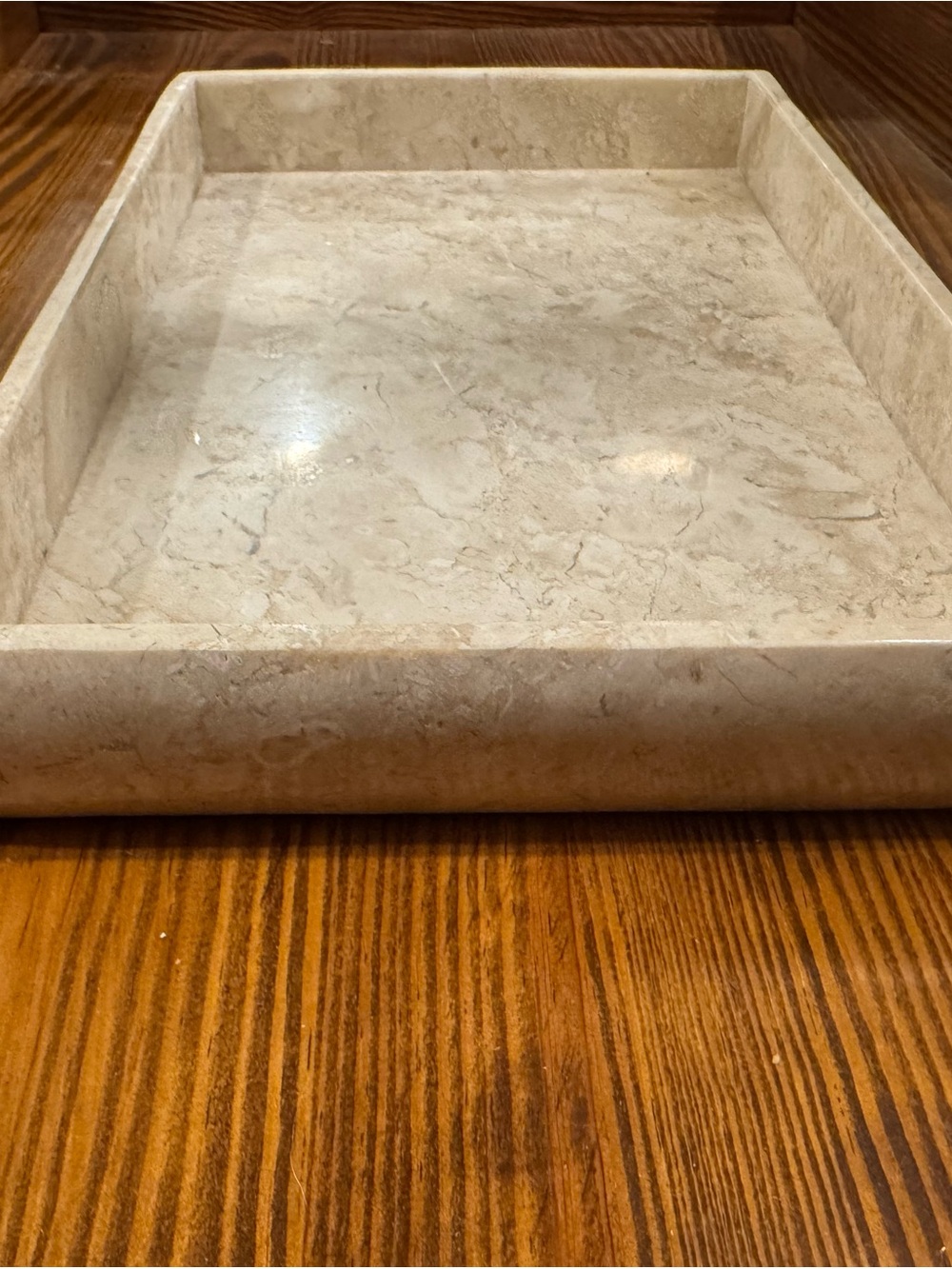 Rectangular Marble Accessory Tray - Cream & Ivory - Picture 3 of 5